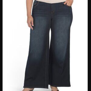 NEW 1822 DENIM Giovanna Wide Leg Jeans for women dark wash 2511 1M7